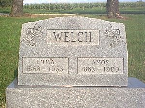 WELCH, Emma 1868-1953, Amos 1863-1900