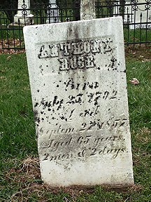 Anthony Rose tombstone photo, courtesy of Larry Cunningham