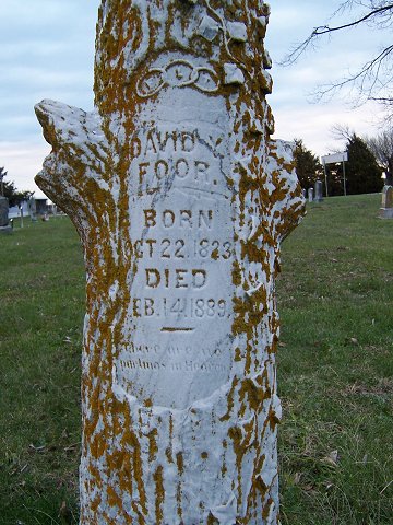 David Y. Foor born Oct 22 1823 died Feb 14 1889